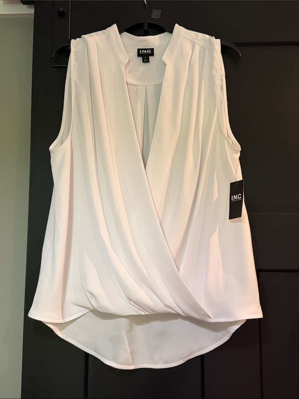 INC International Concepts White Draped Surplice Sleeveless XL NWT - Picture 1 of 11